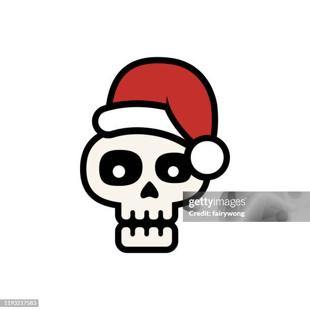 illustrations, cliparts, dessins animés et icônes de crâne avec le chapeau de santa - christmas angry