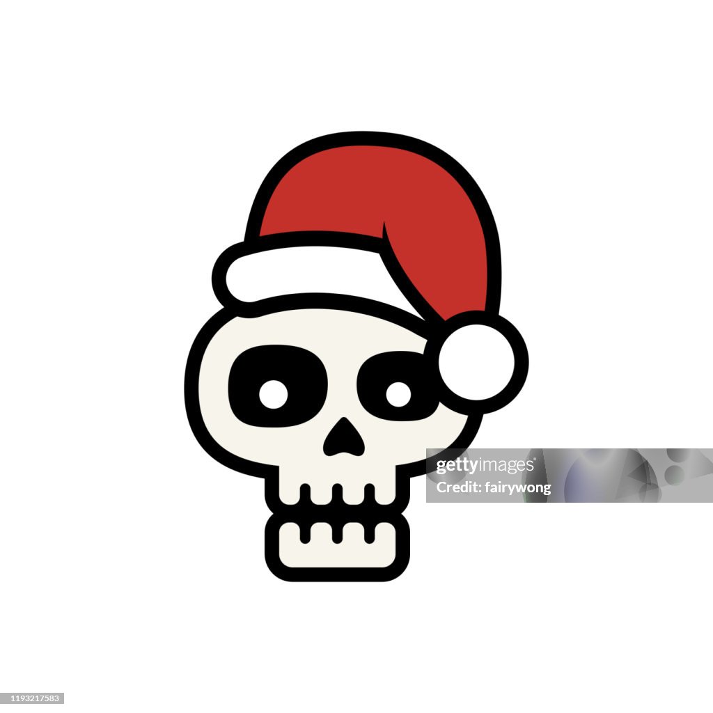 Skull with Santa hat