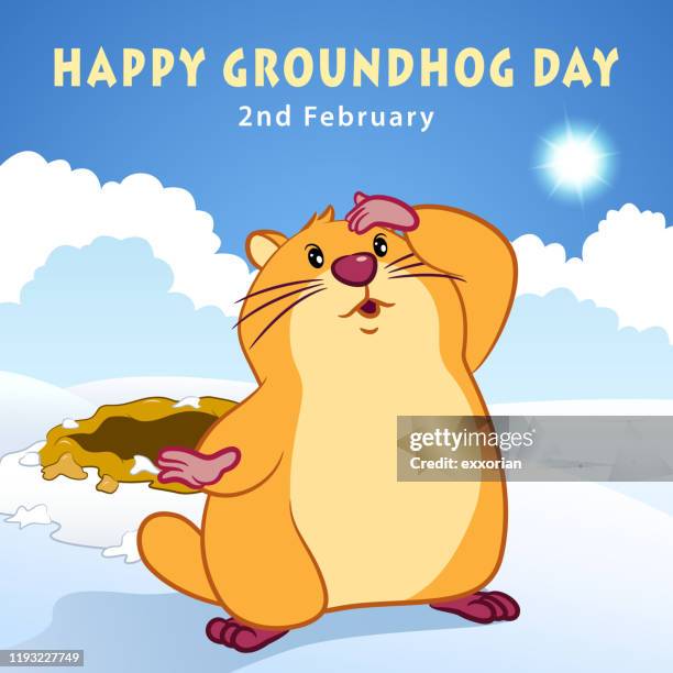 groundhog day prediction - groundhog day stock illustrations