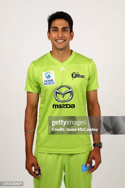 Jason Sangha poses during the Sydney Thunder Big Bash League headshots session on December 11, 2019 in Sydney, Australia.