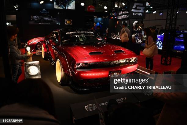 The Dodge Challenger by Rohan is pictured during the Tokyo Auto Salon in Tokyo on January 12, 2020.