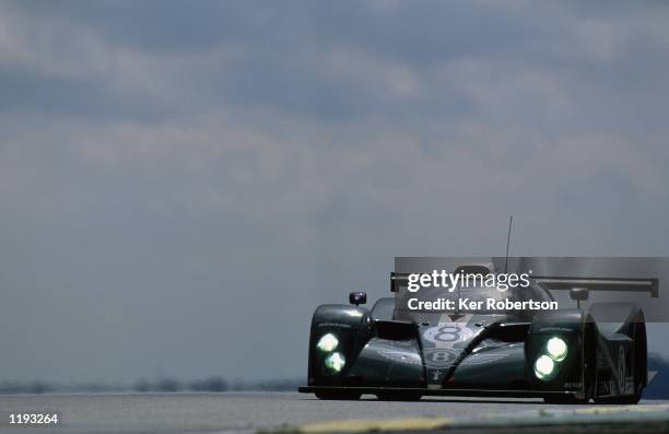 Butch Leitzinger, Eric van der Poele and Andy Wallace drive the Team Bentley car during the Le Mans 24 Hour Race at Circuit de la Sarthe in Le Mans,...