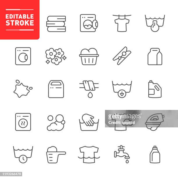 laundry icons - dry cleaned stock illustrations