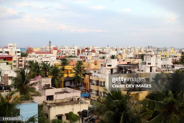 middle class locality in chennai city,tamilnadu,india - urban housing stock pictures, royalty-free photos & images