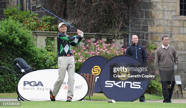 Mark Harling in action during the Skins PGA Fourball championship at Woodsome Golf Club on July 18, 2011 in Huddersfield, England.