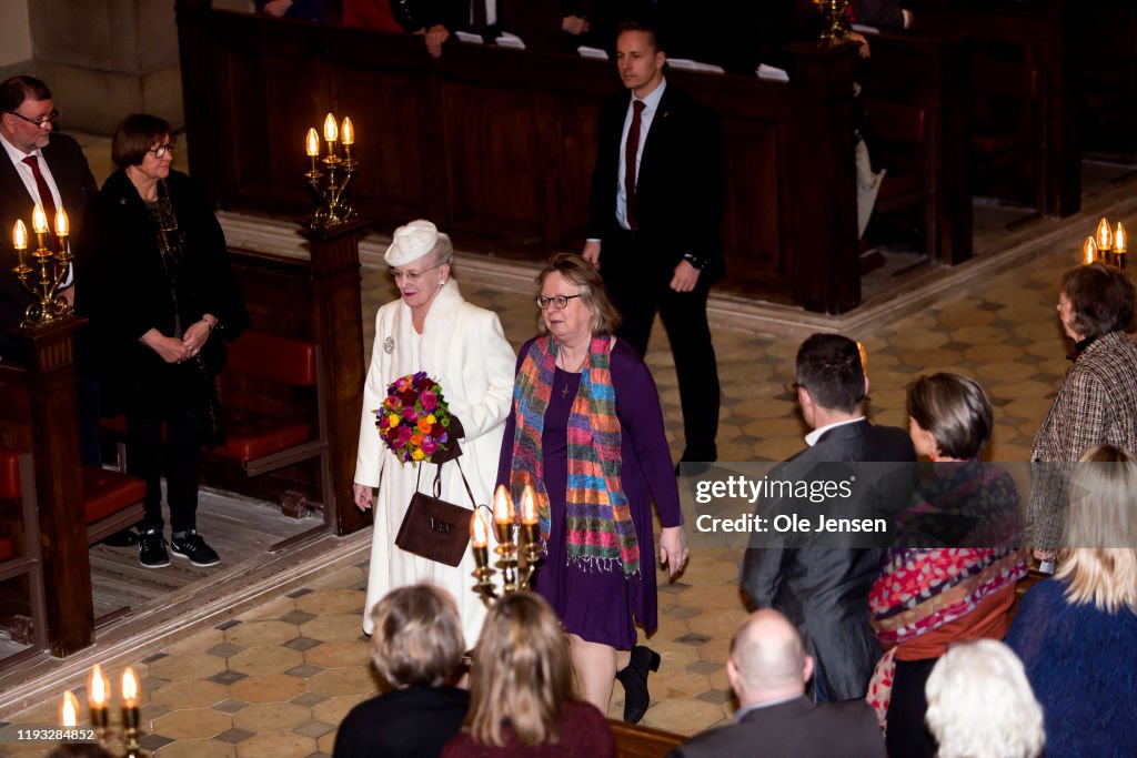 Queen Margrethe Of Denmark Attends A Memorial Service On the Occasion Of The Centennial Year For Reunification Of Southern Denmark