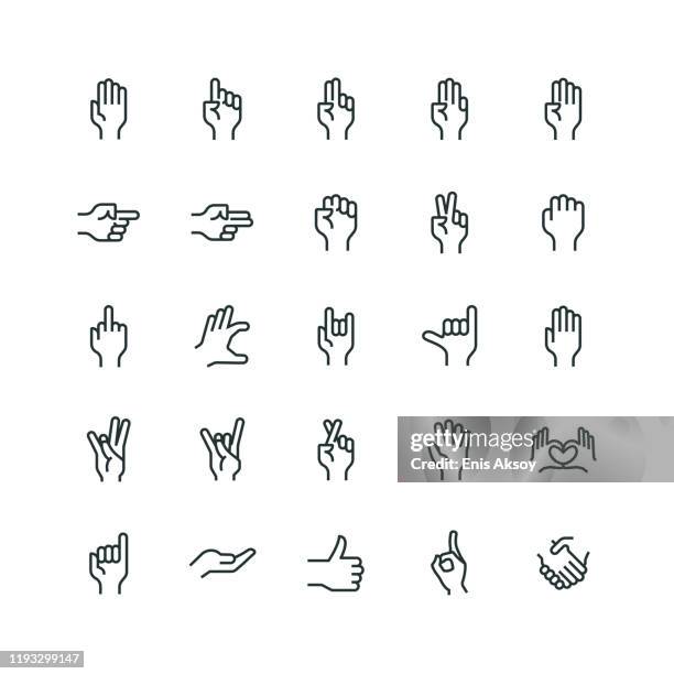 ilustrações, clipart, desenhos animados e ícones de conjunto de ícones de gestos de mão - finger