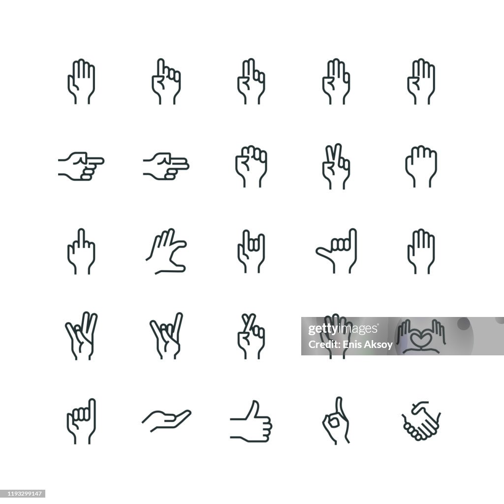 Hand Gestures Icon Set