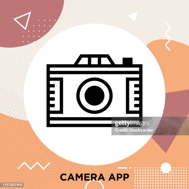camera app line icon editable stroke - cad screen stock illustrations