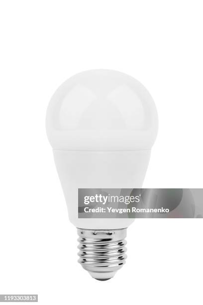 led light bulb isolated on white background - led imagens e fotografias de stock