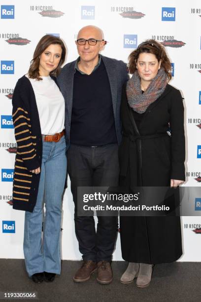 Nicole Fornaro, italian actress Giovanna Mezzogiorno and Italian director and scriptwriter Francesco Miccichè during the photocall of presentation of...