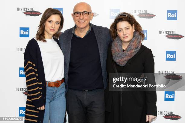 Nicole Fornaro, italian actress Giovanna Mezzogiorno and Italian director and scriptwriter Francesco Miccichè during the photocall of presentation of...