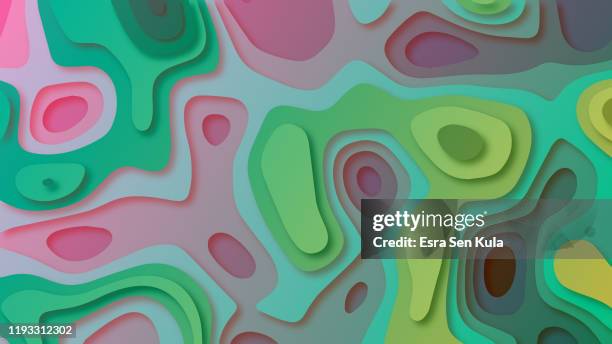 vector paper cut background. abstract origami wave design. topographic map illustration - topographic map stock illustrations