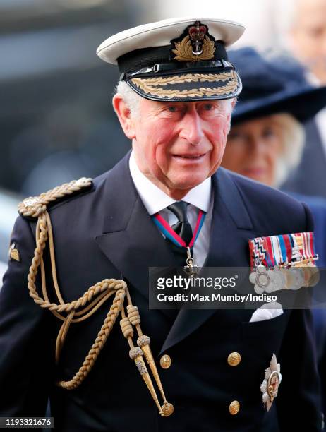 Prince Charles, Prince of Wales attends a Service of Thanksgiving for the life and work of Sir Donald Gosling at Westminster Abbey on December 11,...