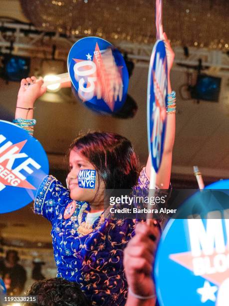 View of Mayor Bloomberg supporters as they celebrate during an election night party at the Sheraton New York hotel, New York, New York, November 8,...
