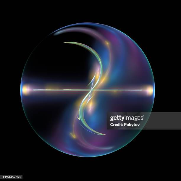 magic ball isolated on black, element for design - yin yang background stock illustrations