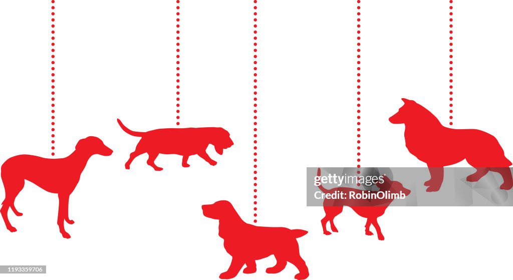 Dangling Red Dog Christmas Ornament