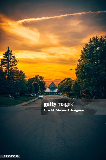 little church in the middle of the street - midsection stock pictures, royalty-free photos & images
