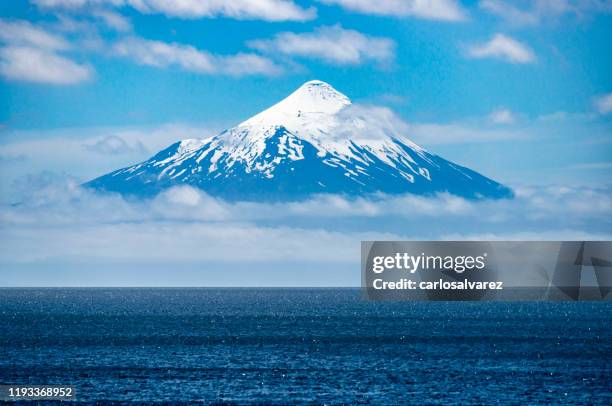 osorno volcano and llanquihue lake - llanquihue lake stock pictures, royalty-free photos & images