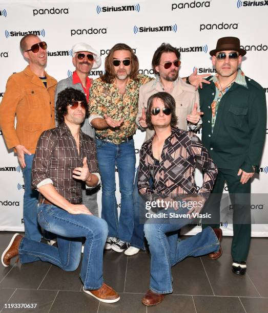 Peter Olson, Nicholas Niespodziani, Mark Cobb, Greg Lee, Mark Bencuya, Mark Dannells, and David Freeman of Yacht Rock Revue band visit SiriusXM...