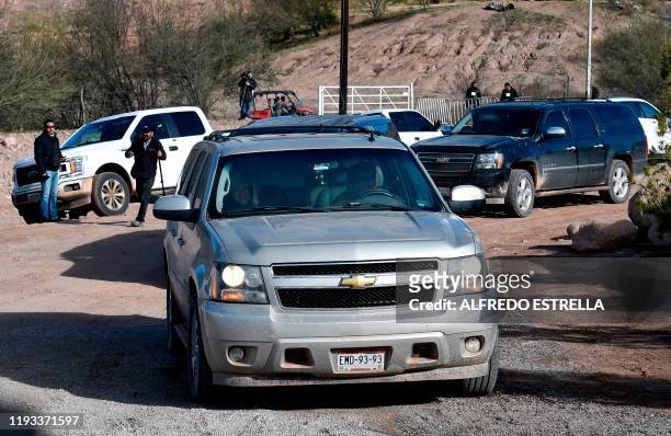 Mexican President Andres Manuel Lopez Obrador arrives at La Mora ranch, in Bavispe, Sonora State, Mexico, to meet with relatives of the Mormon...
