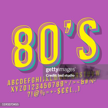 Eighty Lettering 80s Vintage 3d Vector Lettering High-Res Vector Graphic - Getty Images