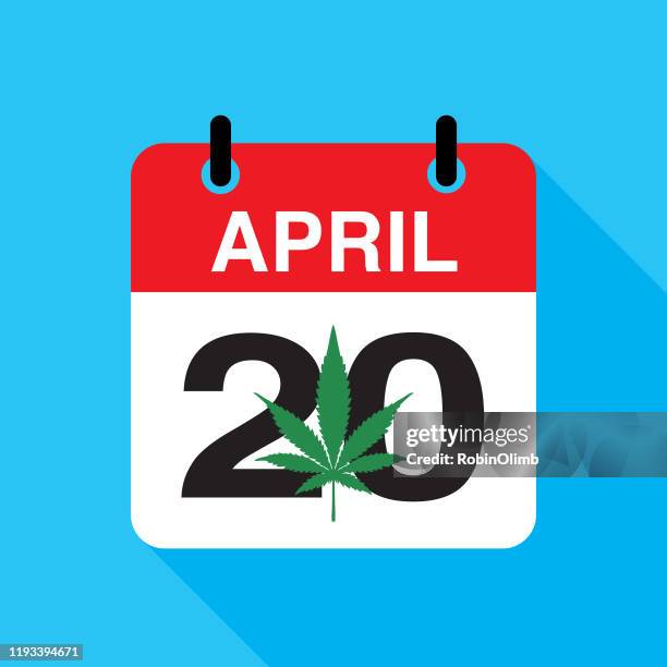 marijuana 420 calendar icon - holistic wellbeing icon stock illustrations