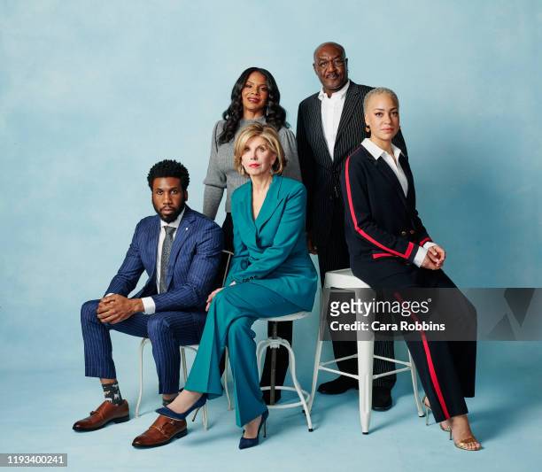 Actors Nyambi Nyambi, Audra McDonald, Christine Baranski, Delroy Lindo and Cush Jumbo of CBS's "The Good Fight" poses for a portrait during the 2020...
