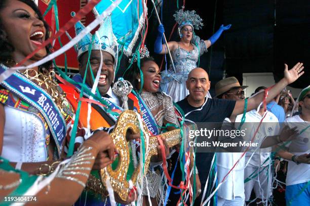 Djeferson Mendes da Silva, King Momo elected and Camila Aparecida da Silva, Rio Carnival Queen elected receive the Key of the city during the Crown...