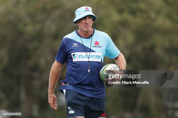 New Waratahs head coach Rob Penney looks on during a Waratahs Super Rugby pre-season training session at David Phillips Sports Complex on December...