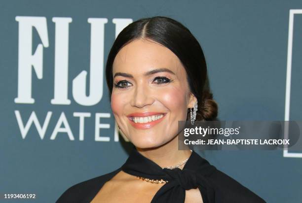 Actress/singer Mandy Moore arrives for the 25th Annual Critics' Choice Awards at Barker Hangar Santa Monica airport on January 12, 2020 in Santa...