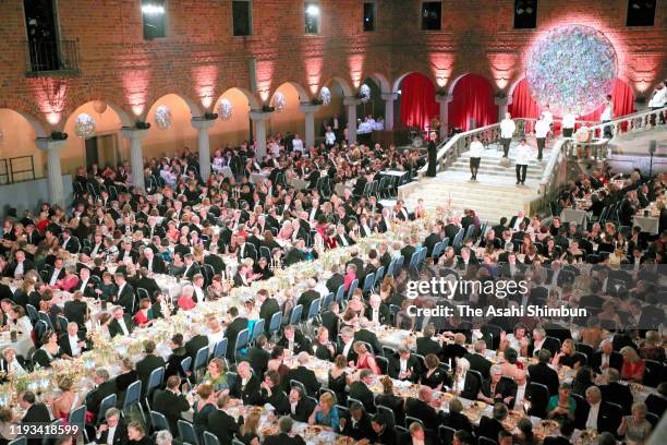 General view of the Nobel Prize Banquet 2019 at the City Hall on December 10, 2019 in Stockholm, Sweden.