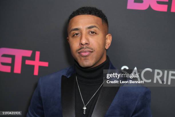 Marques Houston attends BET+ and Footage Film's "Sacrifice" premiere event at Landmark Theatre on December 11, 2019 in Los Angeles, California.