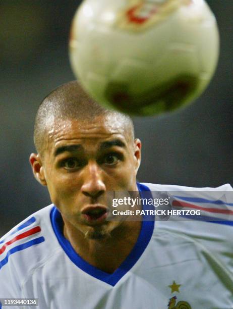 David Trezeguet of France chases the ball, 06 June 2002 at the Busan Asiad Main Stadium in Busan, during first round Group A action between France...