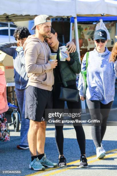 Derek Hough and Hayley Erbert are seen on January 12, 2020 in Los Angeles, California.