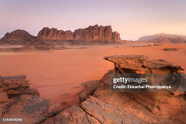 red sand of wadi rum desert, jordan - wadi rum stock pictures, royalty-free photos & images