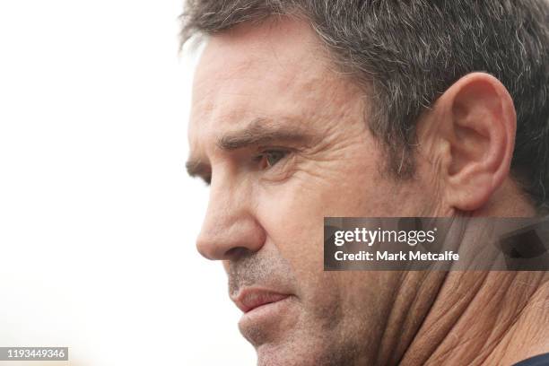 Blues head coach Brad Fittler speaks to media during the Emerging Blues and Future Blues Playing Camp at the NSWRL Centre of Excellence on December...