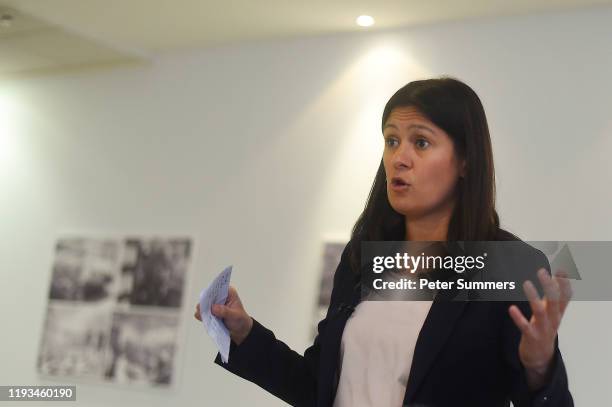 Labour MP Lisa Nandy delivers a speech at Londoneast-UK on January 13, 2020 in Dagenham, England. The five candidates contending the Labour...