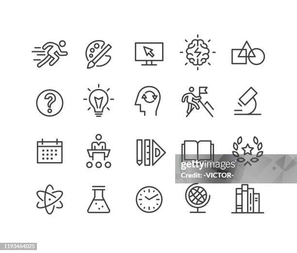 education icons - classic line series - astronomy icon stock illustrations