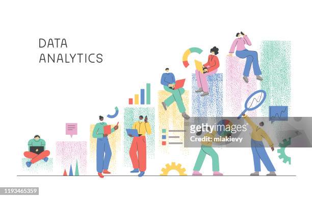 stockillustraties, clipart, cartoons en iconen met data-analyse - big data