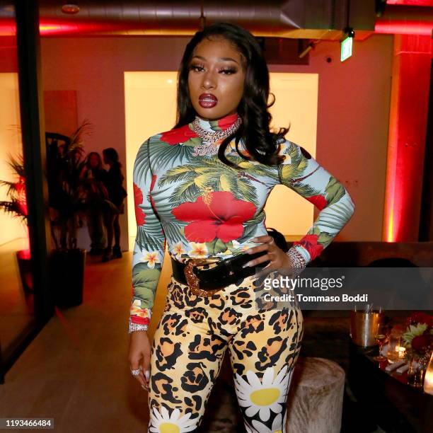 Megan Thee Stallion attends A Celebration of The Fearless Women in Music Hosted by YouTube Music and Megan Thee Stallion at Spring Studios on...