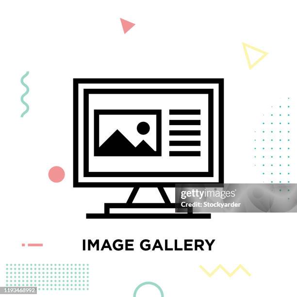 image gallery line icon design editable stroke - gallery wall stock illustrations