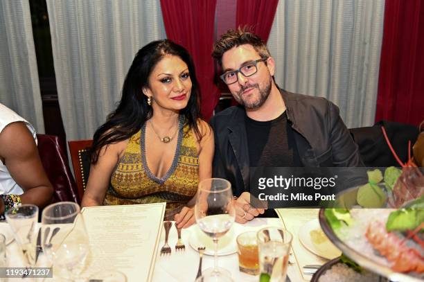 Donna D'Cruz and Justin Bolignino attend an UNBLINDED Dinner Hosted By Jay Abraham, Sean Callagy And Shannon O'Donnell on January 11, 2020 in...