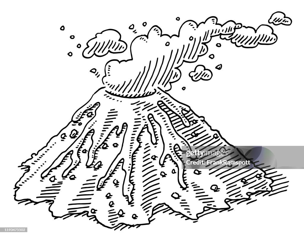 Рисунок вулкана по географии 5 класс. Набросок вулкана. Извержение вулкана карандашом. Вулкан раскраска. Нарисовать вулкан.