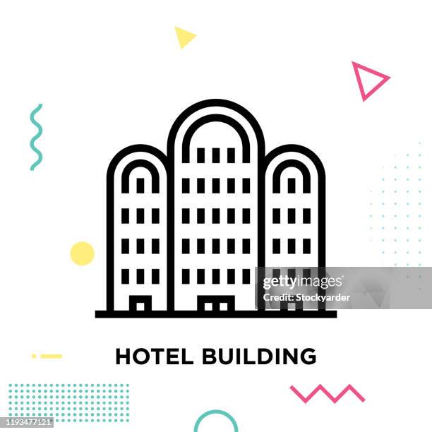 hotel building line icon design editable stroke - mechanical contractor stock illustrations