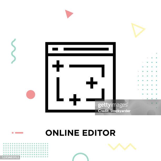online editor line icon design editable stroke - video editing stock illustrations