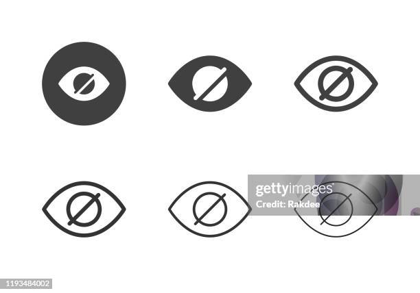 red eye reduction icons - multi series - horizontal blinds stock illustrations