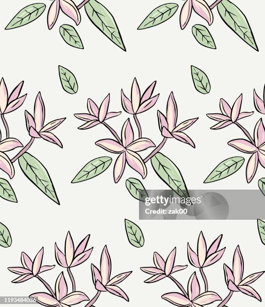seamless floral pattern vector - leaf pattern stock illustrations