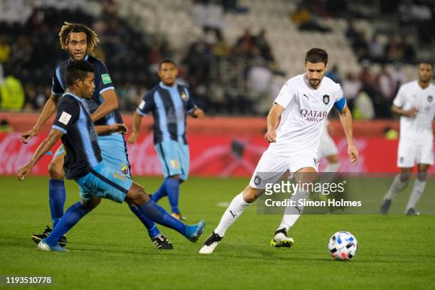 Gabriel Fernández Arenas of Al Sadd on the ball during the FIFA Club World Cup First Round between Al Sadd and Hienghène Sport at the Jassim bin...