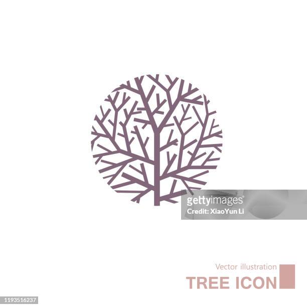 illustrazioni stock, clip art, cartoni animati e icone di tendenza di albero disegnato vettoriale. - albero